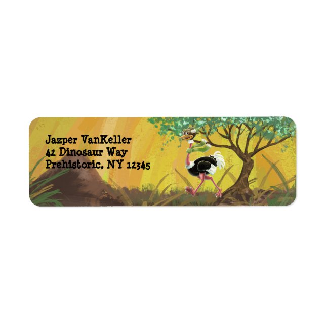 Desert Ostrich Runner Return Address Label (Front)