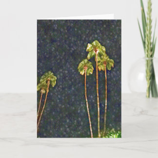 Desert Palms at Night Greeting Card