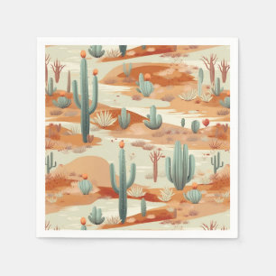 Desert Paper Napkins, Southwest Cactus Party  Napkin