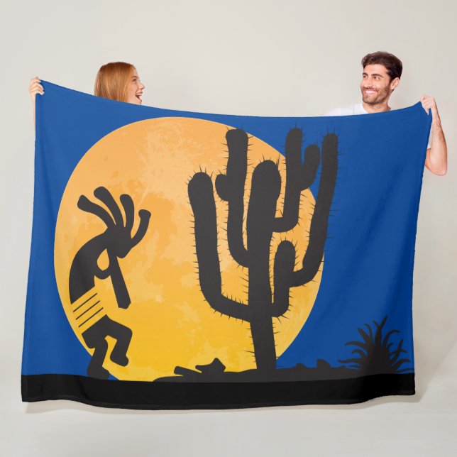 Desert Petroglyph Kokopelli Fleece Blanket (In Situ)
