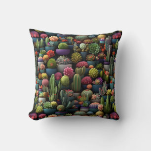 Desert Plants Throw Pillow