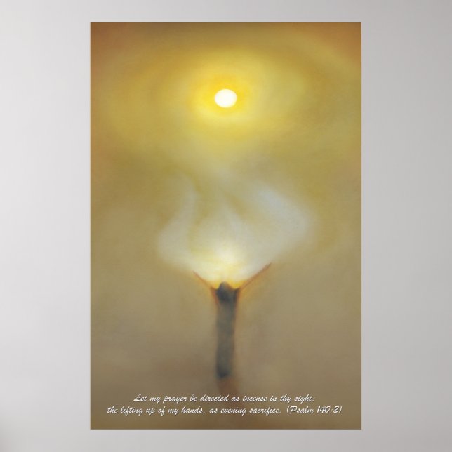 Desert Prayer with Scripture Quote Print. Poster (Front)