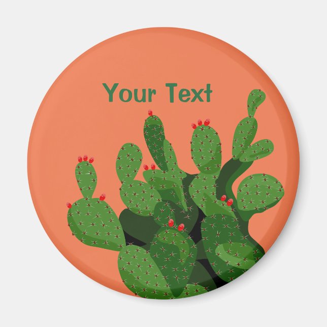 Desert Prickly Pear Arizona Custom Magnet (Front)
