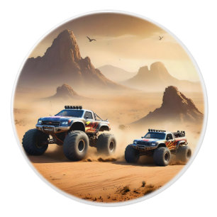Desert Racing In Monster Trucks, Ceramic Knob