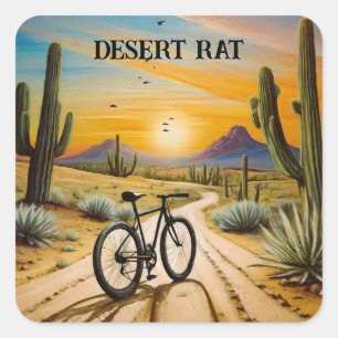 Desert Rat, customisable Square Sticker