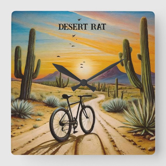Desert Rat, customisable Square Wall Clock (Front)