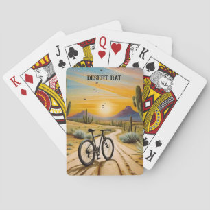 Desert Rat Cycling Mountain Bike Sunset Custom Playing Cards