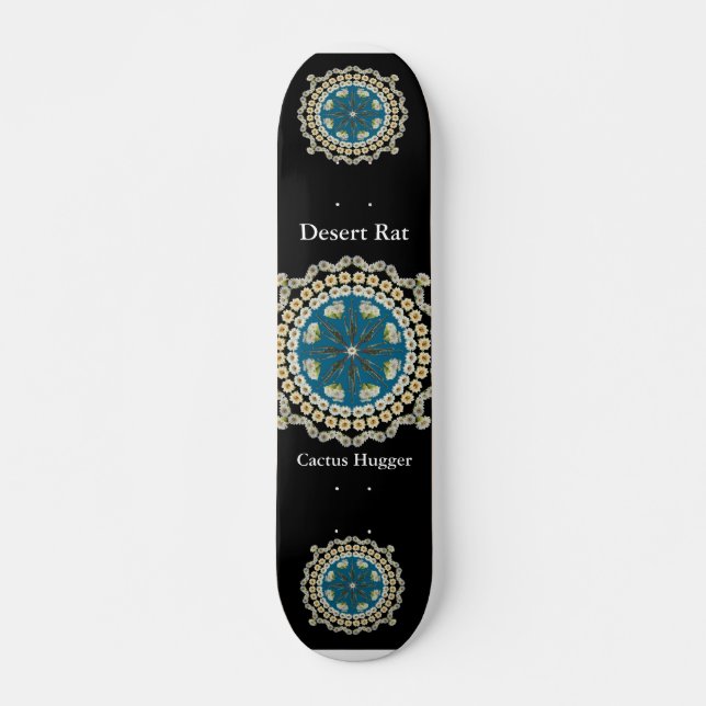 Desert Rate Skateboard with Saguaro Mandala (Front)