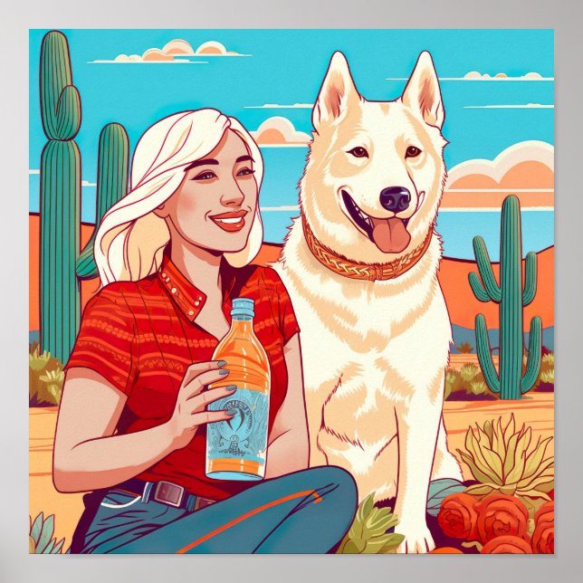 Desert Rescue Dog, Tequila, and Womanhood Print (Front)