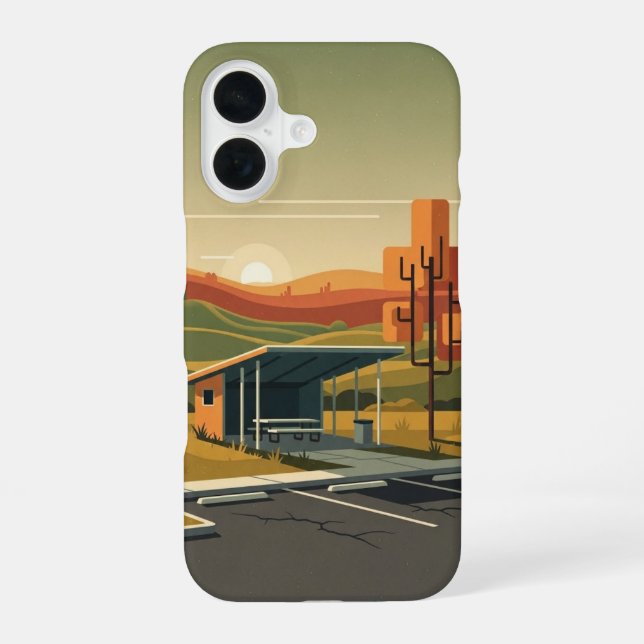 Desert Rest Stop iPhone 16 Case (Back)