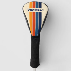 Desert Retro Rainbow Pin Striped with Name Golf Head Cover