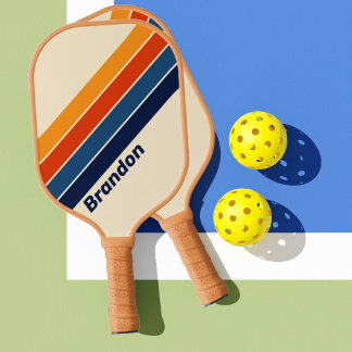 Desert Retro Rainbow with Name Pickleball Paddle