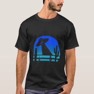 Desert Retro Ufo And Cactus Gift T-Shirt