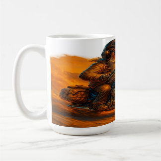 “Desert Ride Biker Mug – Vintage Motorcycle Art Pr