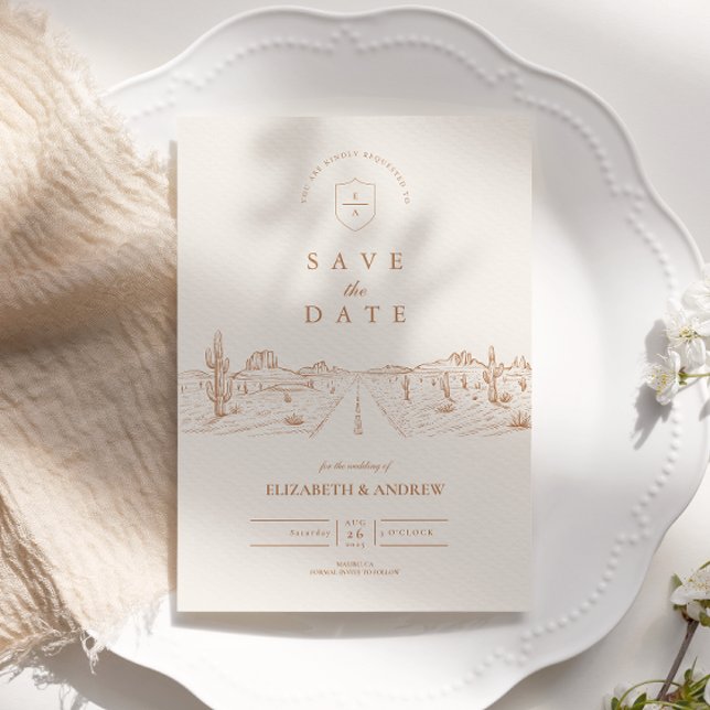 Desert Road Western Wedding Save The Date (Creator Uploaded)