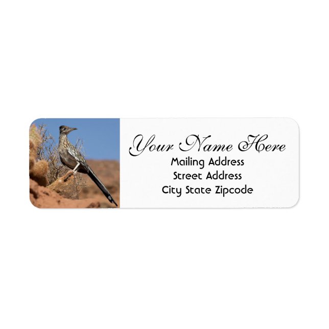 Desert Roadrunner Return Address Label (Front)