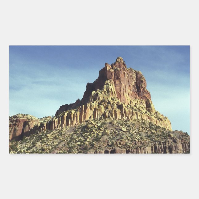 Desert Rock Mountain Peak Landscape Photo Rectangular Sticker (Front)