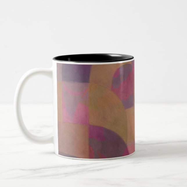 Desert Rose Arches – Warm Abstract Geometry Two-Tone Coffee Mug (Left)