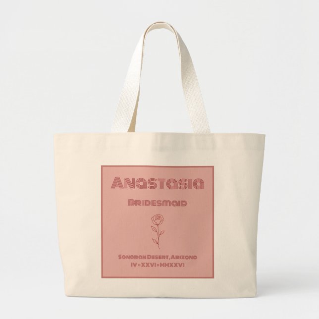 Desert Rose Bridesmaid Tote Bag – Boho (Front)