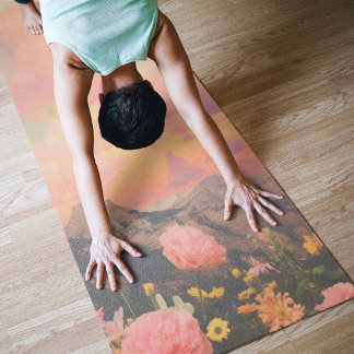 Desert Rose Canyon Watercolor Yoga Mat