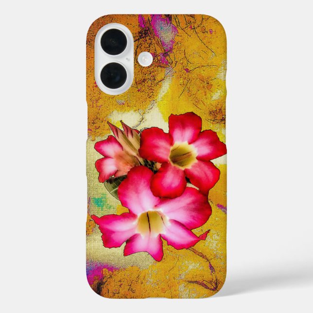 Desert Rose Flowers on Sand iPhone 16 Case  (Back)