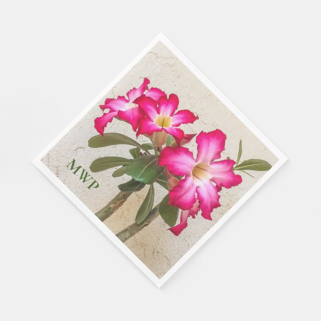 Desert Rose Flowers Paper Napkin (Corner)