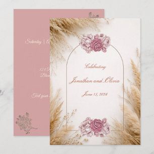 Desert Rose Luxury Wedding Invitation
