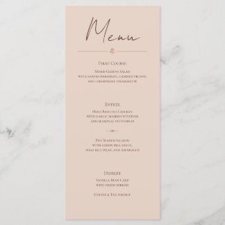 Desert Rose – Minimalist Wedding Menu Card