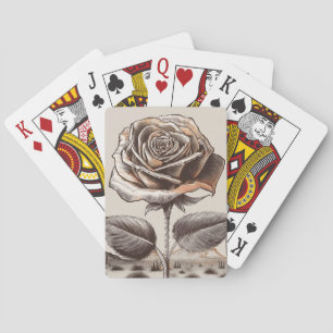 Desert Rose, Vintage Botanical Flower Playing Cards