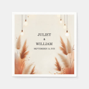 Desert Rustic Boho Autumn Ombre Brown Wedding Napkin