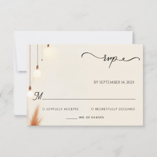 Desert Rustic Boho Autumn Ombre Brown Wedding RSVP Card