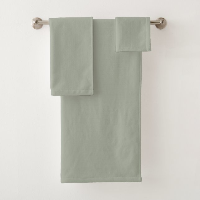 Desert Sage Solid Colour Bath Towel Set (Insitu)