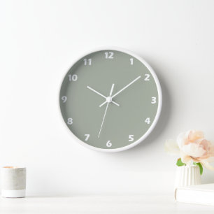 Desert Sage Solid Colour Clock