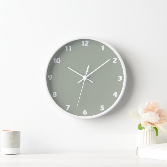 Desert Sage Solid Colour  Clock (Home)
