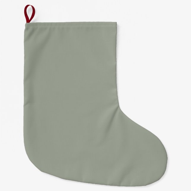 Desert Sage Solid Colour Large Christmas Stocking (Front)
