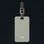 Desert Sage Solid Colour | Modern Monogram Luggage Tag<br><div class="desc">Desert Sage Solid Colour. Modern colour.</div>