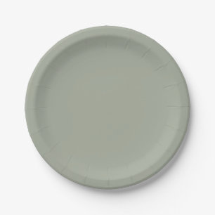 Desert Sage Solid Colour Paper Plate