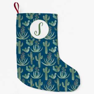 Desert Saguaro Cactus Succulents Pattern CUSTOM Small Christmas Stocking