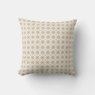 Desert Sand and White Chequered Argyle Pattern Cushion