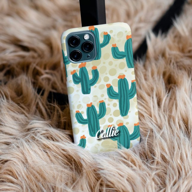 Desert Sand Cacti - Artistic Phone Case (Personalize Your Tech! Add a custom name to this artistic phone case. It's the perfect unique gift!)