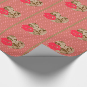 Desert  Sand Camo Hearts Valentine Wrapping Paper
