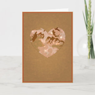 Desert Sand Camo Valentine Hearts Valentine's Day Holiday Card