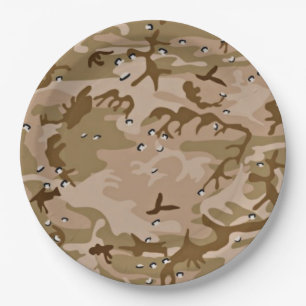 Desert Sand Camouflage Paper Plate