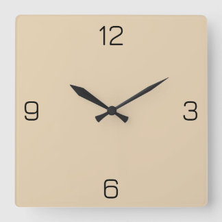 Desert Sand E6D1B0 Colour - Option to Add Name Square Wall Clock