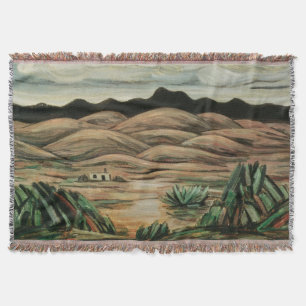 Desert Scene by Marsden Hartley, Vintage Fine Art Throw Blanket