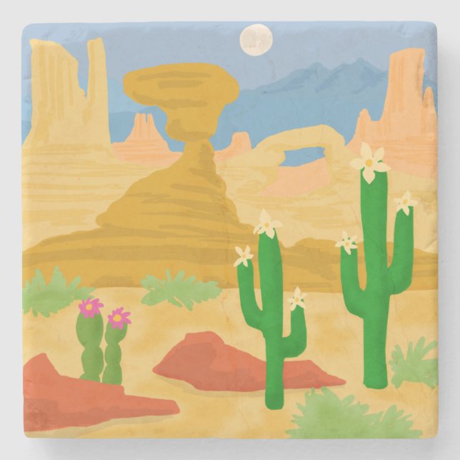 Desert Scene Stone Coaster (Front)