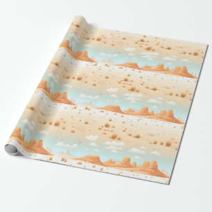 Desert Serenity: Cacti under Azure Skies Wrapping Paper