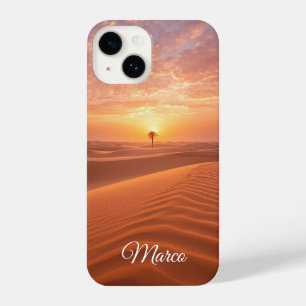 Desert Serenity – Golden Dunes at Sunset Fine Art  iPhone 14 Case