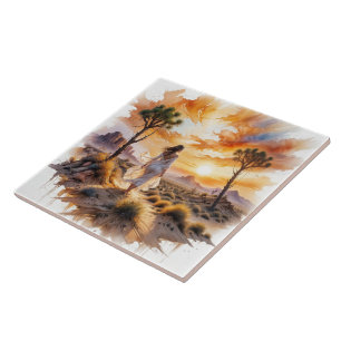 Desert Serenity: Mystical Journey Through the Sand Ceramic Tile