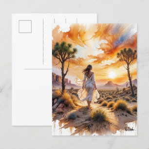 Desert Serenity: Mystical Journey Through the Sand Invitation Postcard
